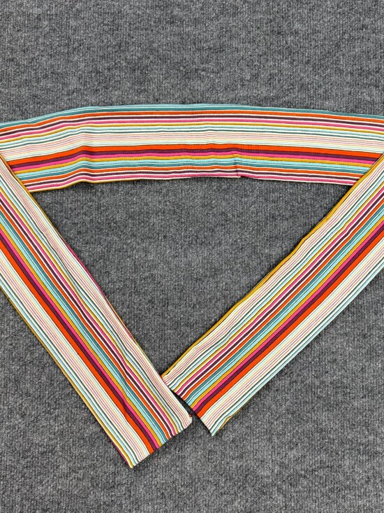 MISSONI Unisex Signature Multi-Color Striped Knit Scarf / Hair Headband Wrap